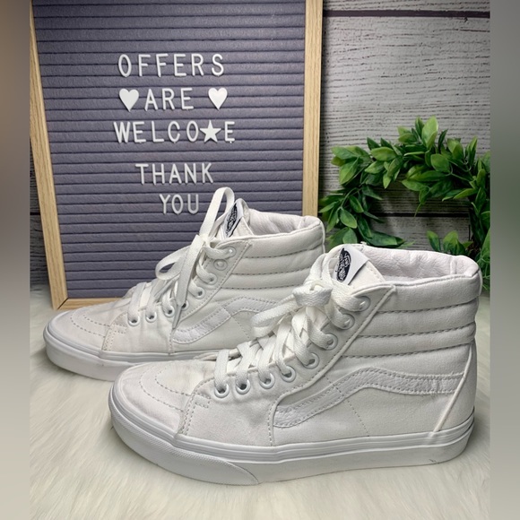 VANS Canvas Sk8-Hi True White Shoes size 7 high top - Picture 5 of 10